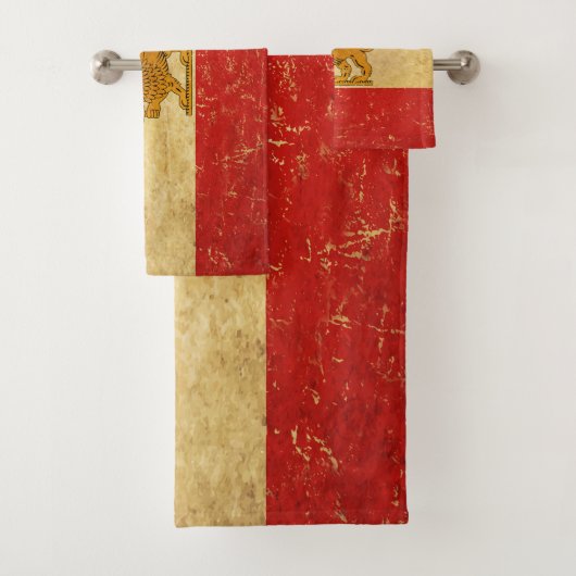 イラン国旗のライオンとイランのサンシャーを設定したバスタオル バスタオルセット (インサイチュ)