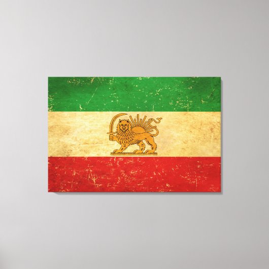 イラン国旗のライオンと日差し キャンバスプリント (正面)