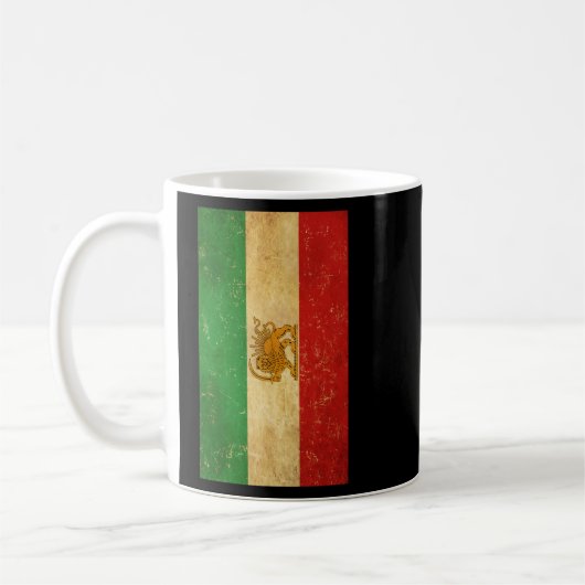 イラン国旗のライオンと日差し コーヒーマグカップ (左)
