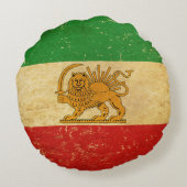 イラン国旗のライオンと日差し ラウンドクッション (裏面)