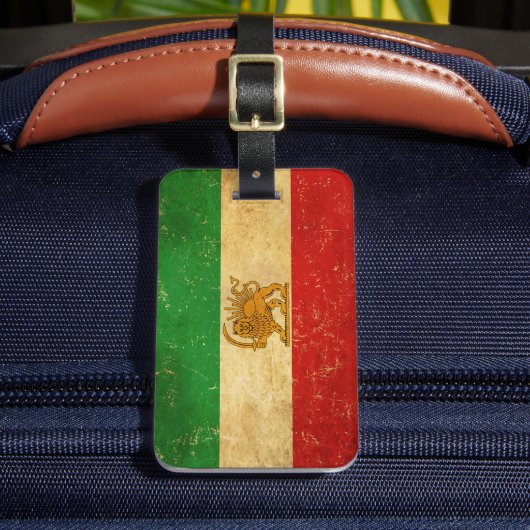 イラン国旗のライオンと日差し ラゲッジタグ (正面インサイチュ2)