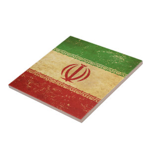 イラン国旗のヴィンテージデザインセラミックタイル タイル