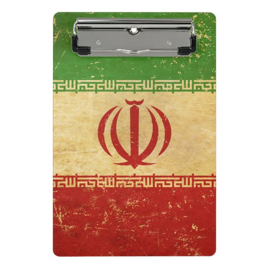 イラン国旗のヴィンテージデザイン ミニクリップボード (正面)