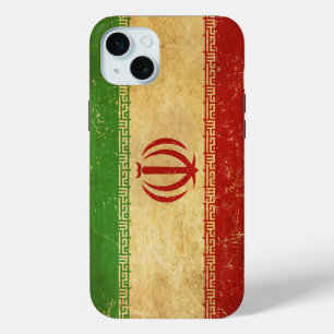イラン国旗のヴィンテージデザイン iPhone 15 MINIケース