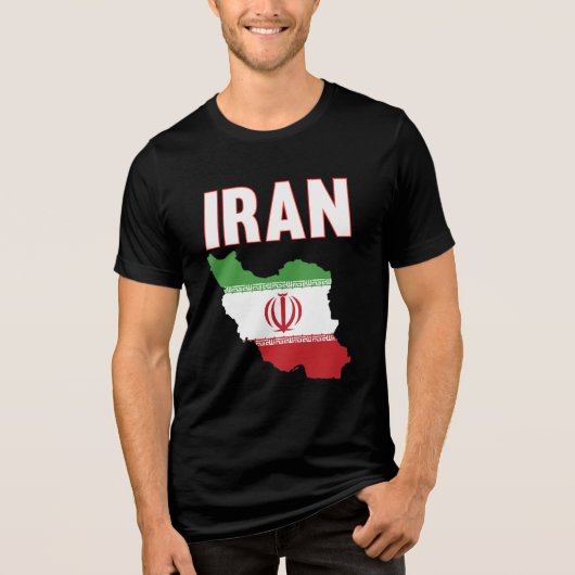 イラン国旗の地図イランプライド トライブレンドTシャツ (正面)