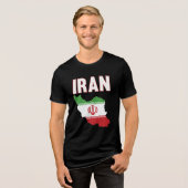 イラン国旗の地図イランプライド トライブレンドTシャツ (正面全面)