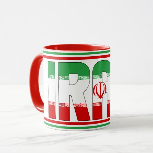 イラン国旗の愛国的なコーヒー マグカップ (正面左)