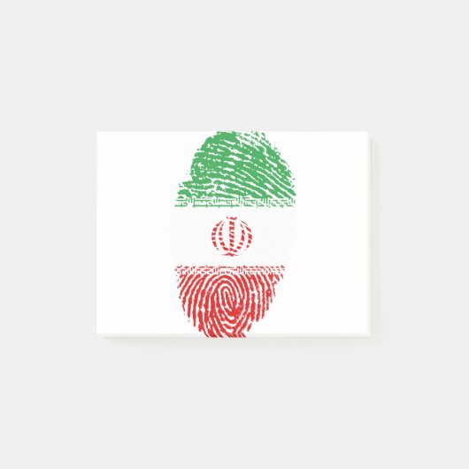 イラン国旗の指紋の国プライドID ポストイット (正面)