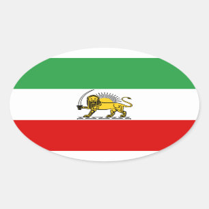 イラン国旗の立憲君主国(1907年~1980年) 楕円形シール