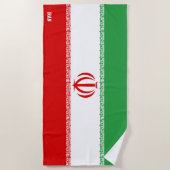 イラン国旗の華やかな愛国心 ビーチタオル (正面)