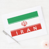 イラン国旗の記号名文字 長方形シール (封筒)