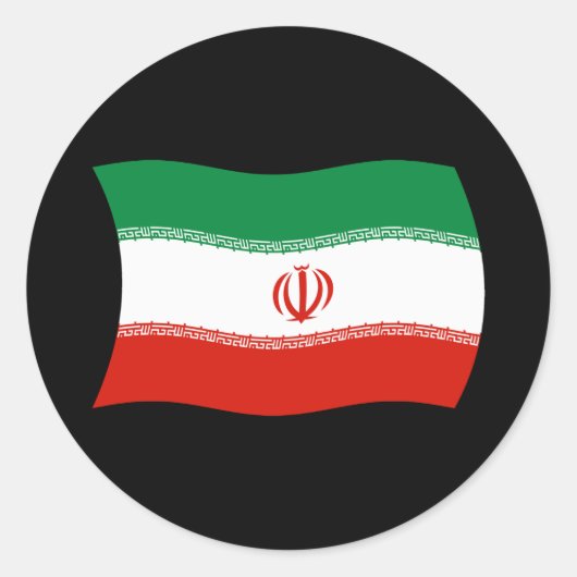 イラン国旗ステッカー ラウンドシール (正面)