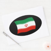 イラン国旗ステッカー 楕円形シール (封筒)