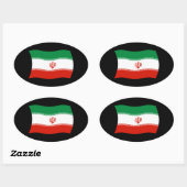 イラン国旗ステッカー 楕円形シール (シート)
