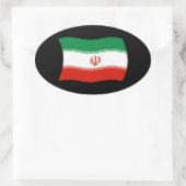 イラン国旗ステッカー 楕円形シール (バッグ)