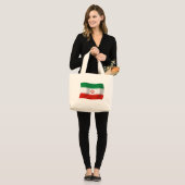 イラン国旗トートバッグ ラージトートバッグ (正面(モデル))