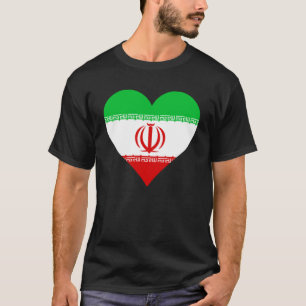 イラン国旗ハートイラン愛イラン Tシャツ