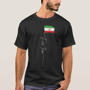イラン国旗フリーIはIの女性と共に立つ Tシャツ