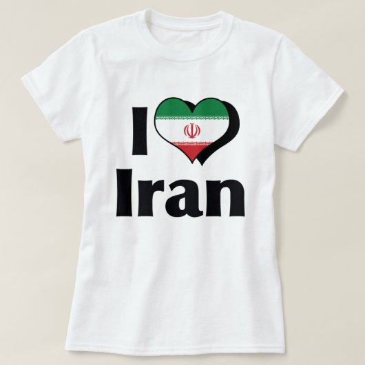 イラン国旗大好き Tシャツ (デザイン正面)