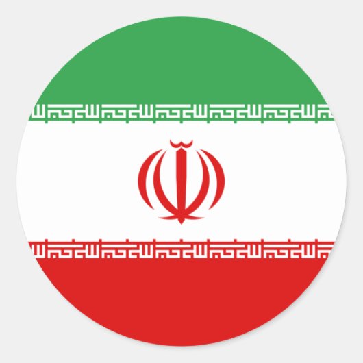 イラン国旗、イラン国旗 ラウンドシール (正面)