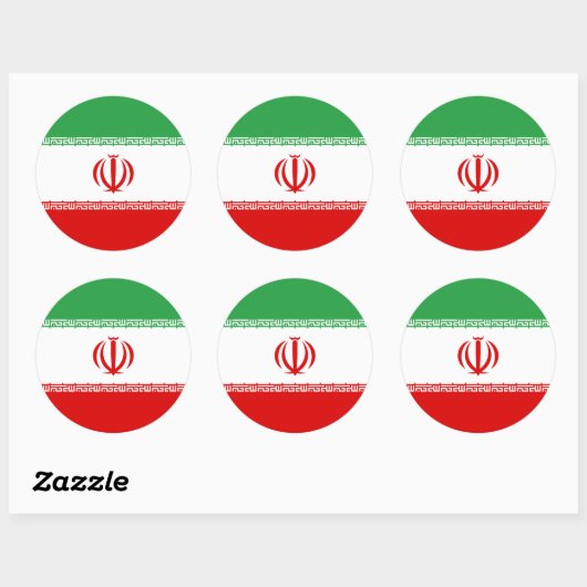 イラン国旗、イラン国旗 ラウンドシール (シート)