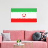 イラン国旗(イラン)(ペルシャ語) キャンバスプリント (インサイチュ (リビング))