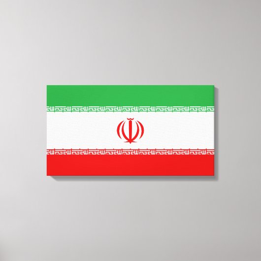 イラン国旗(イラン)(ペルシャ語) キャンバスプリント (正面)