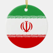 イラン国旗（イラン）（ペルシャ語） セラミックオーナメント (正面)