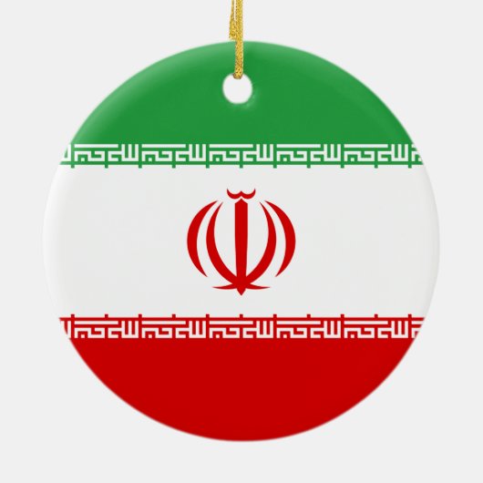 イラン国旗（イラン）（ペルシャ語） セラミックオーナメント (裏面)