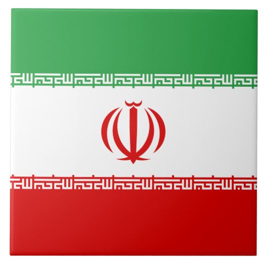 イラン国旗(イラン)(ペルシャ語) タイル (正面)