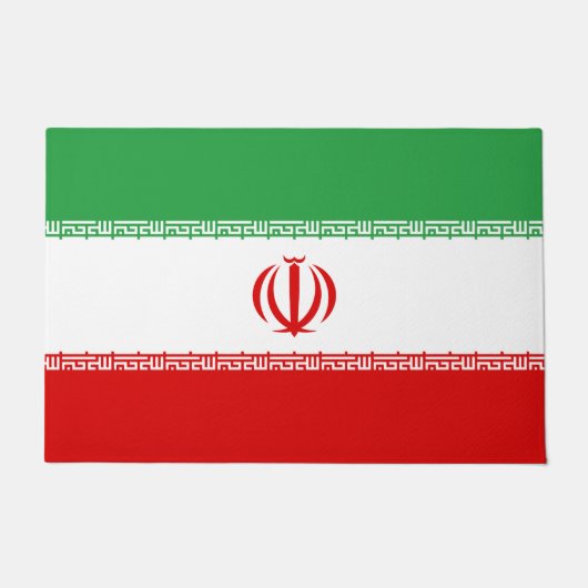イラン国旗（イラン）（ペルシャ語） ドアマット (正面)