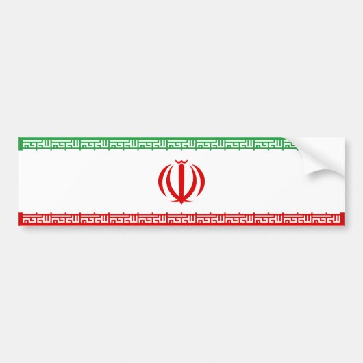 イラン国旗（イラン）（ペルシャ語） バンパーステッカー (正面)