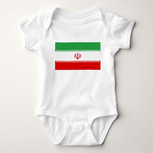 イラン国旗(イラン)(ペルシャ語) ベビーボディスーツ (正面)
