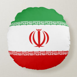 イラン国旗（イラン）（ペルシャ語） ラウンドクッション