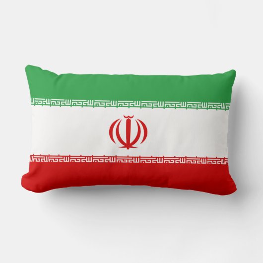 イラン国旗（イラン）（ペルシャ語） ランバークッション (正面)