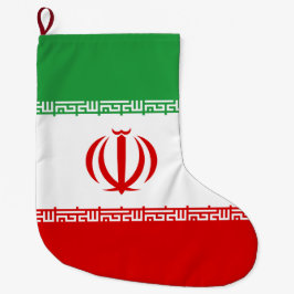 イラン国旗（イラン）（ペルシャ語） ラージクリスマスストッキング