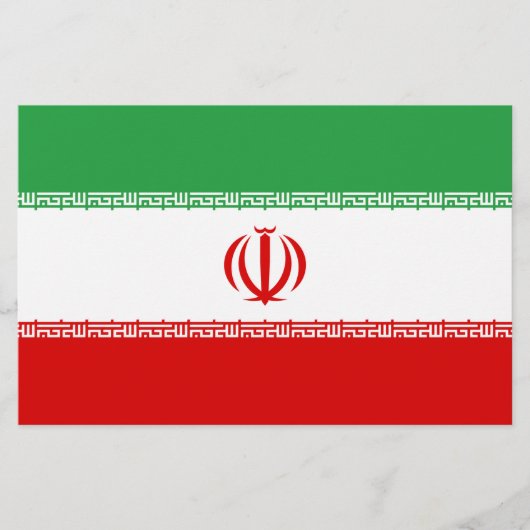 イラン国旗(イラン)(ペルシャ語) 便箋 (正面)