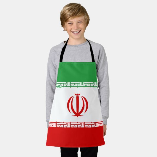 イラン国旗 エプロン (着用した状態)