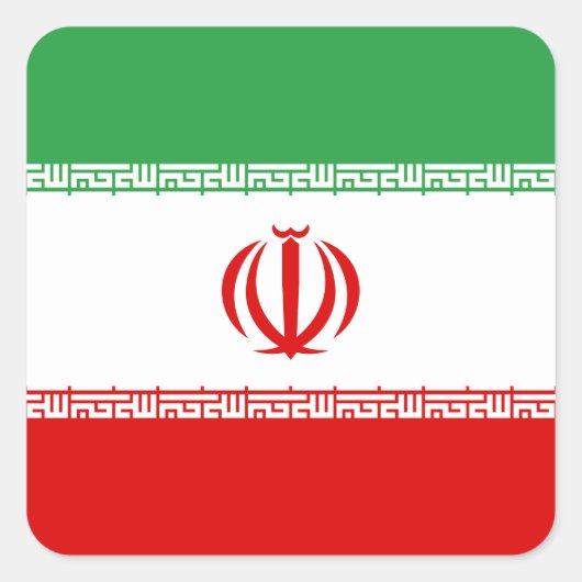 イラン国旗 スクエアシール (正面)