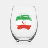 イラン国旗 ステムなしワイングラス (裏面)