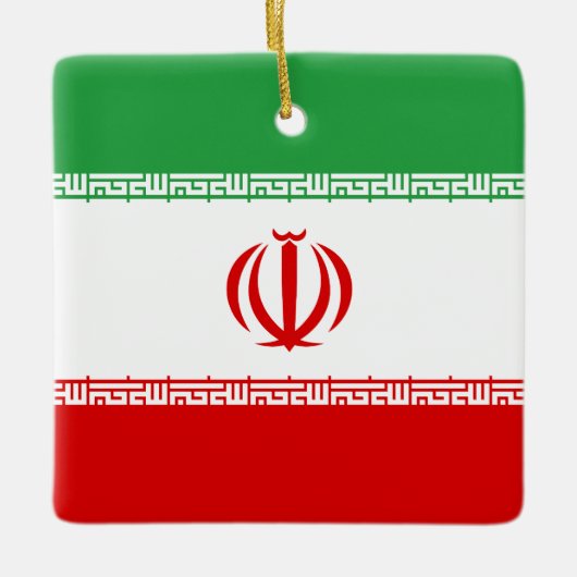 イラン国旗 セラミックオーナメント (正面)