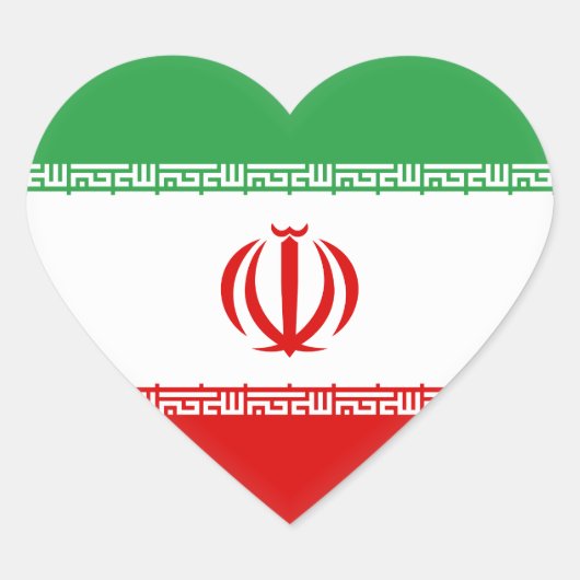 イラン国旗 ハートシール (正面)