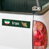 イラン国旗 ハート + 地図 バンパーステッカー (トラック上)
