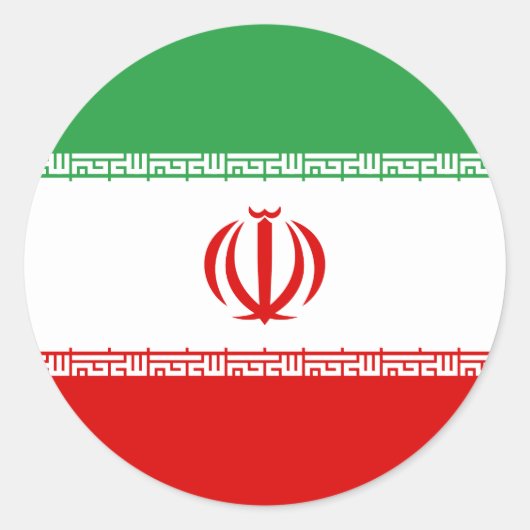 イラン国旗 ラウンドシール (正面)