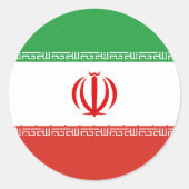 イラン国旗 ラウンドシール (正面)