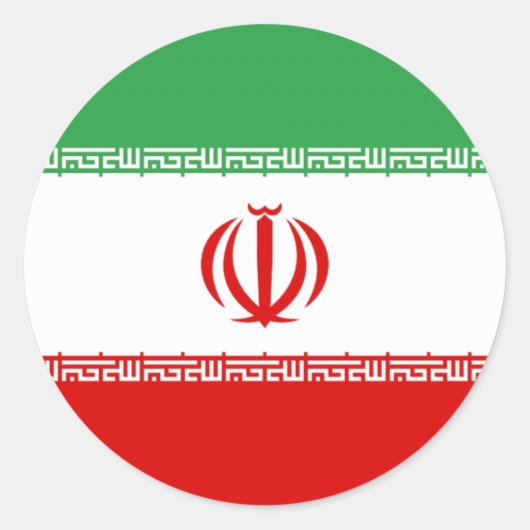 イラン国旗 ラウンドシール (正面)
