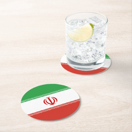 イラン国旗 ラウンドペーパーコースター (インサイチュ)