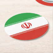 イラン国旗 ラウンドペーパーコースター (アングル)