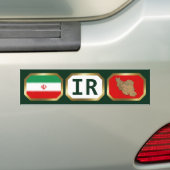 イラン国旗・地図コードステッカー バンパーステッカー (車上)