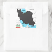 イラン国旗 長方形シール (バッグ)